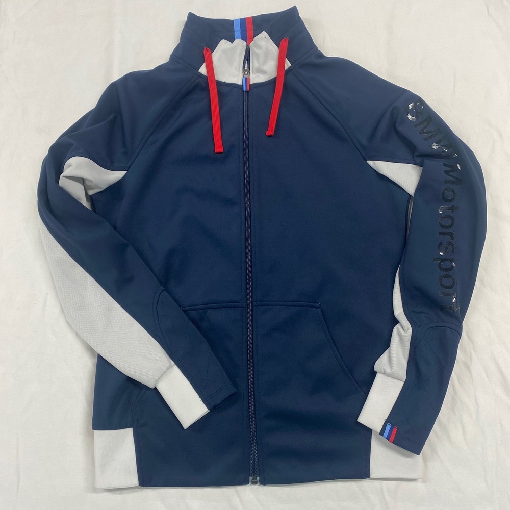 BMW Motorsport Mens Navy Blue Full Zip Track Jacket M Power Racing Size Medium
